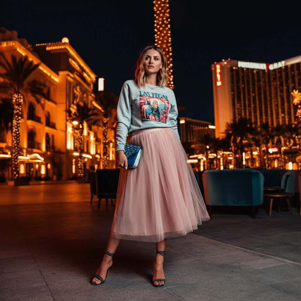 Tulle Skirt with Graphic Sweatshirt