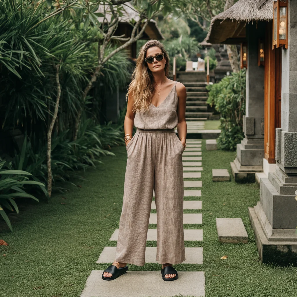 Wide-leg jumpsuit with Slides