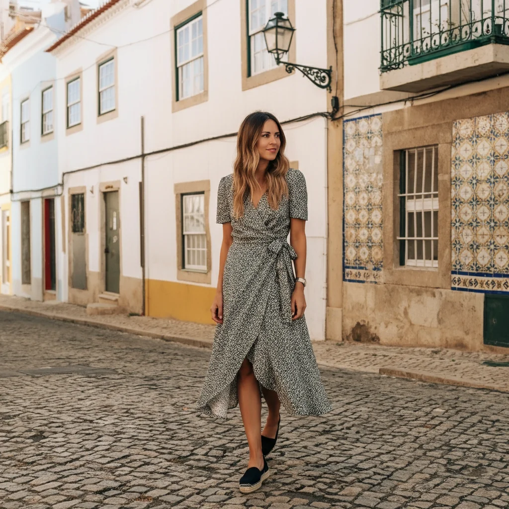 Wrap Dress with Espadrilles