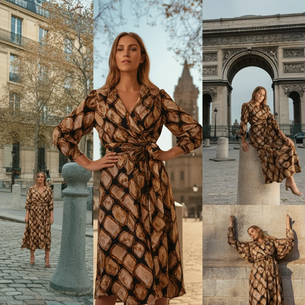 Wrap Dress with Statement Belt