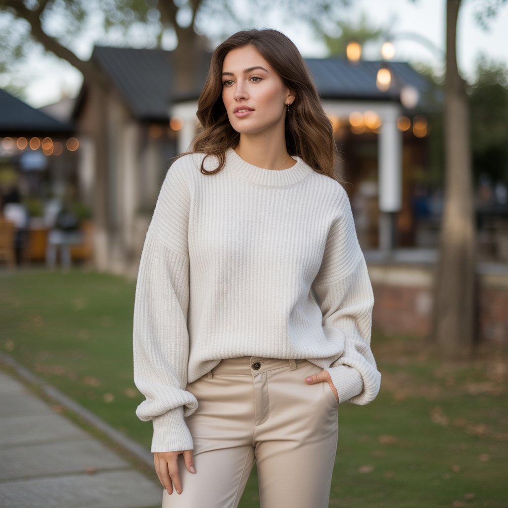 All-White Sweater Outfit