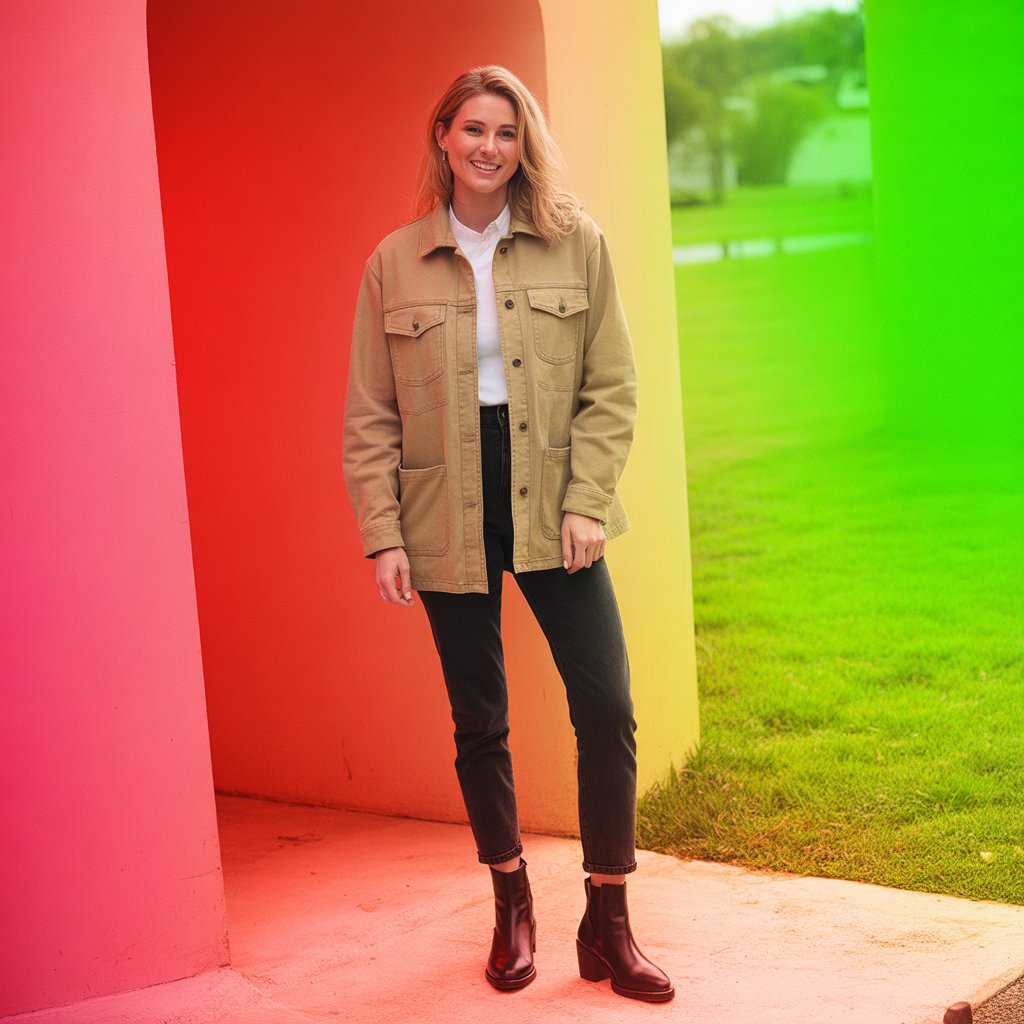 Barn Jacket with Black Jeans and Ankle Boots