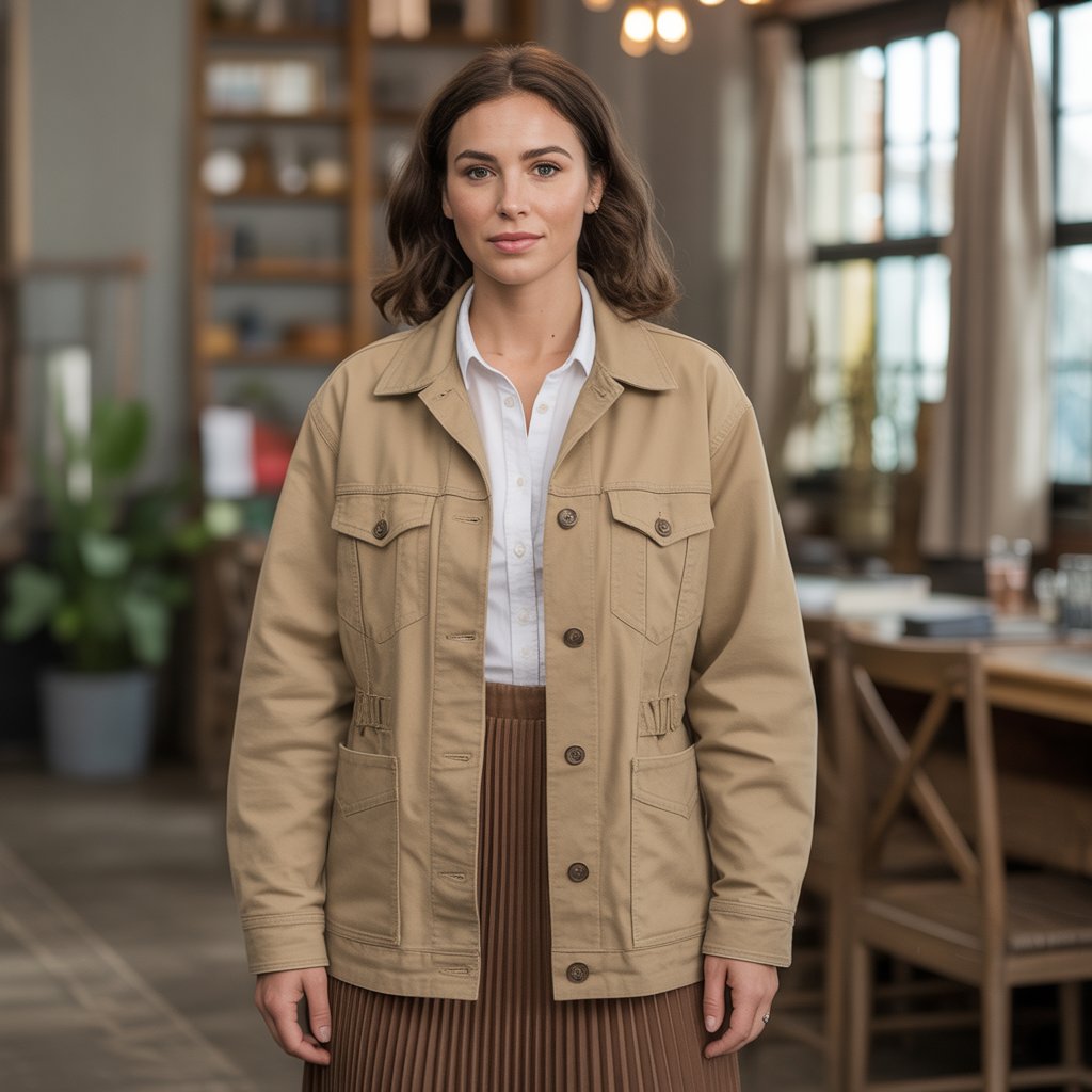 Barn Jacket with Pleated Skirt
