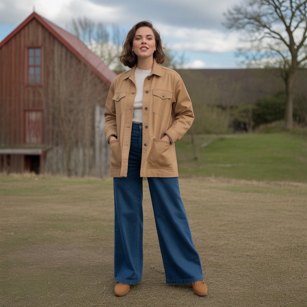 Barn Jacket with Wide-Leg Pants