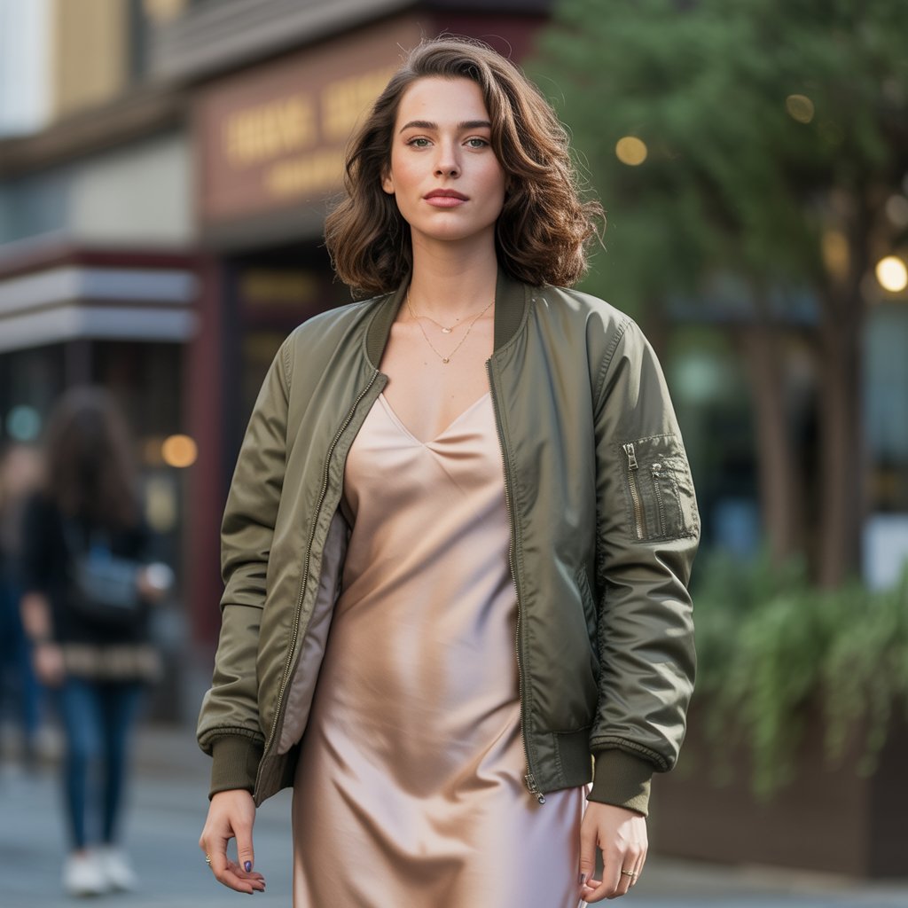 Bomber Jacket and a Slip Dress