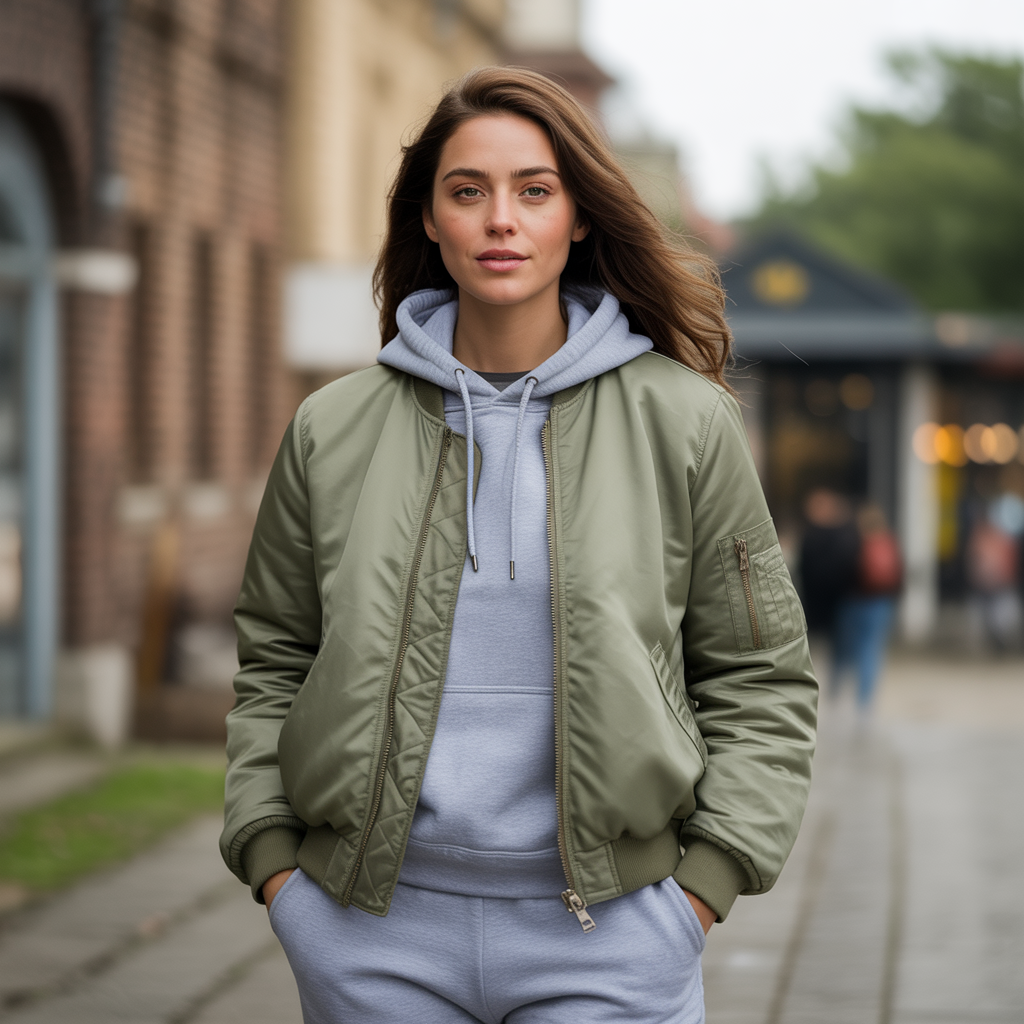 Bomber Jacket with a Hoodie and Joggers