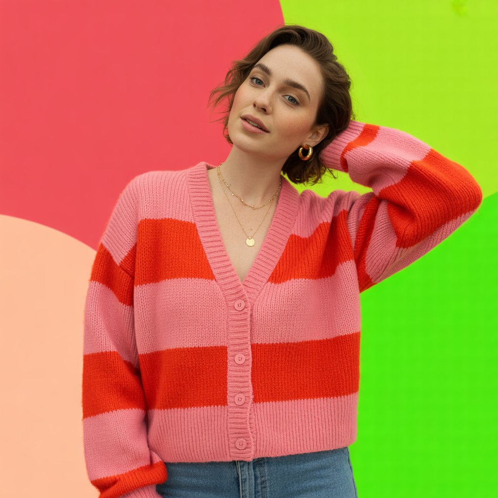 Cardigan with a Button-Down Shirt and Straight-Leg Jeans