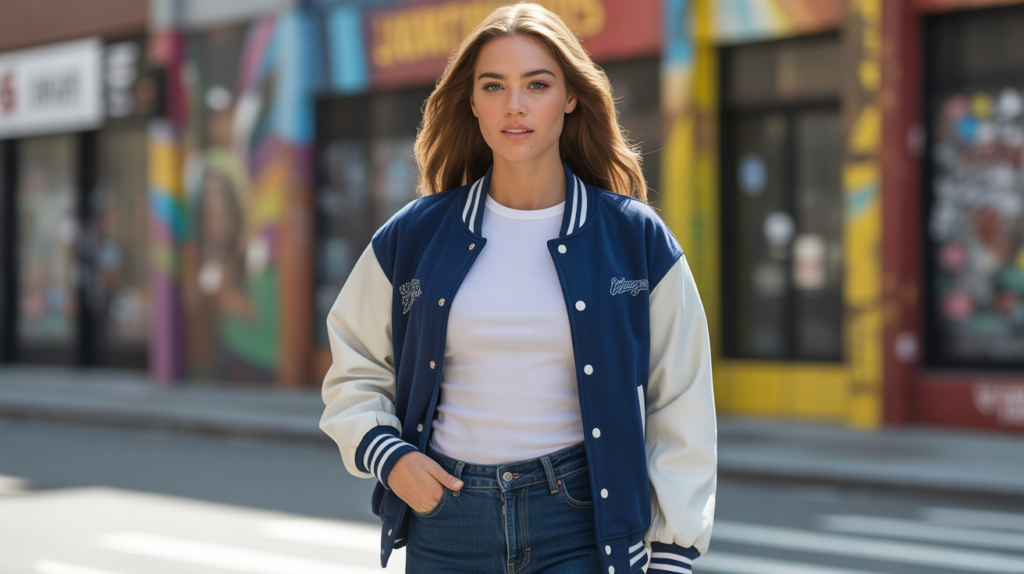 Cargo Pants with Varsity Jacket