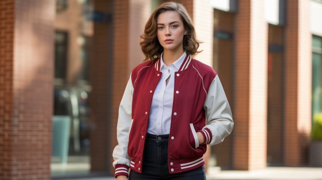 Collared Shirt & Varsity Jacket