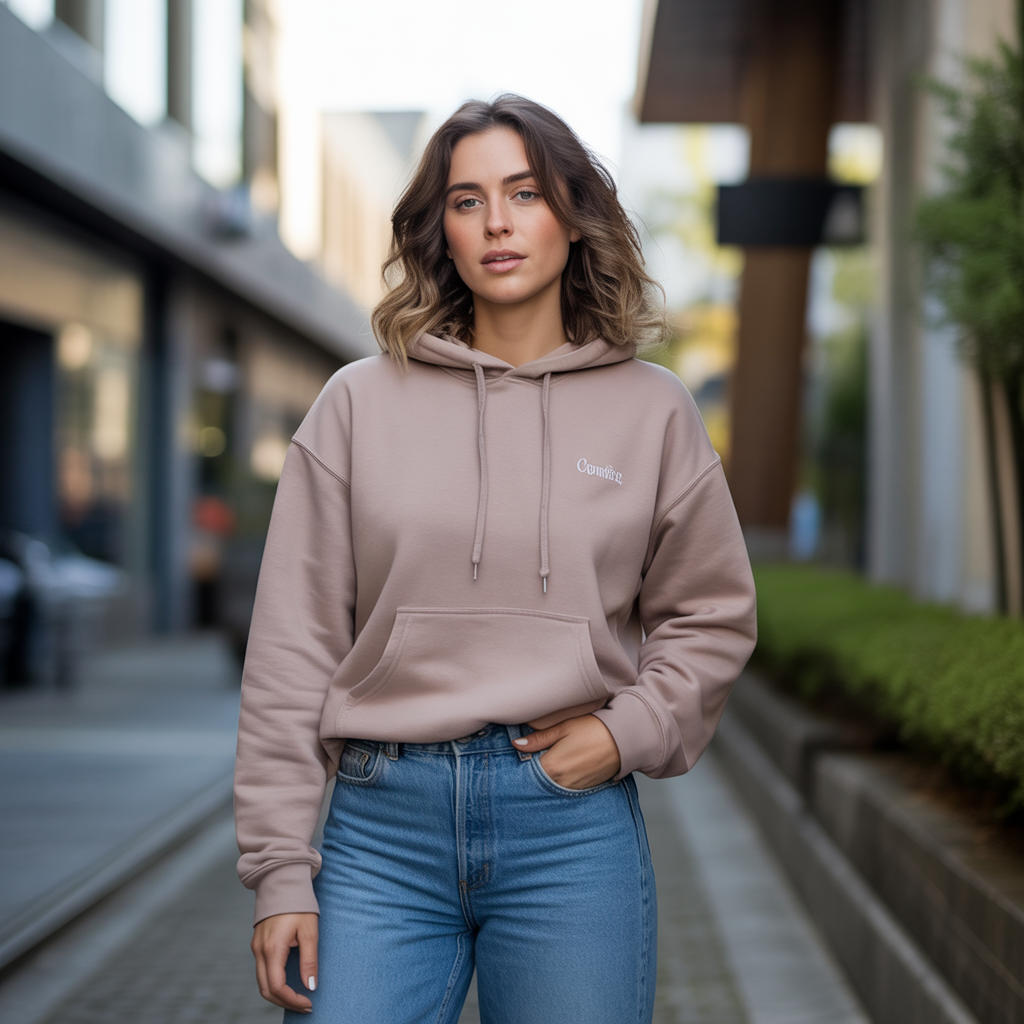 Hoodie with High-Waisted Jeans