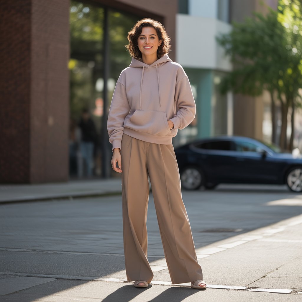 Hoodie with Wide-Leg Trousers