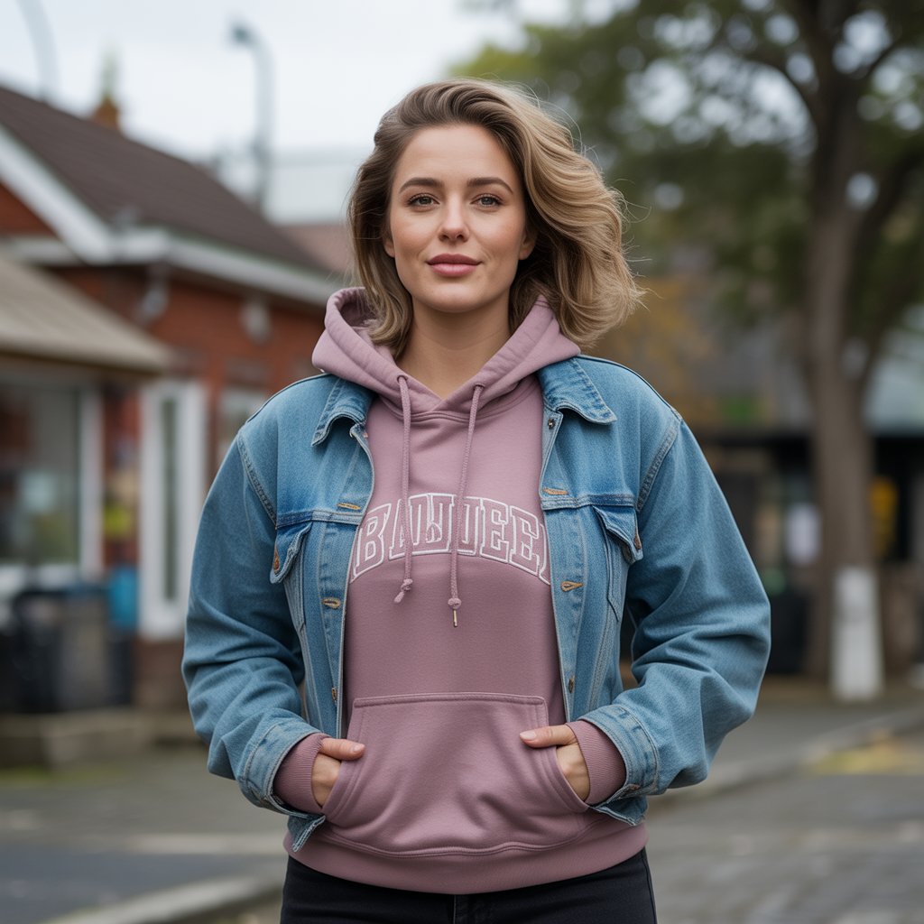 Hoodie with a Denim Jacket