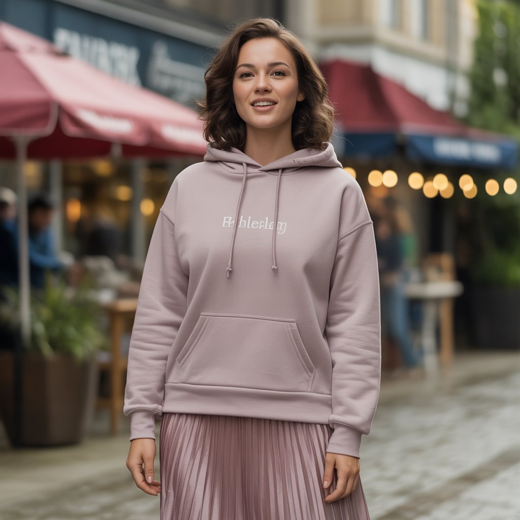 Hoodie with a Midi Skirt