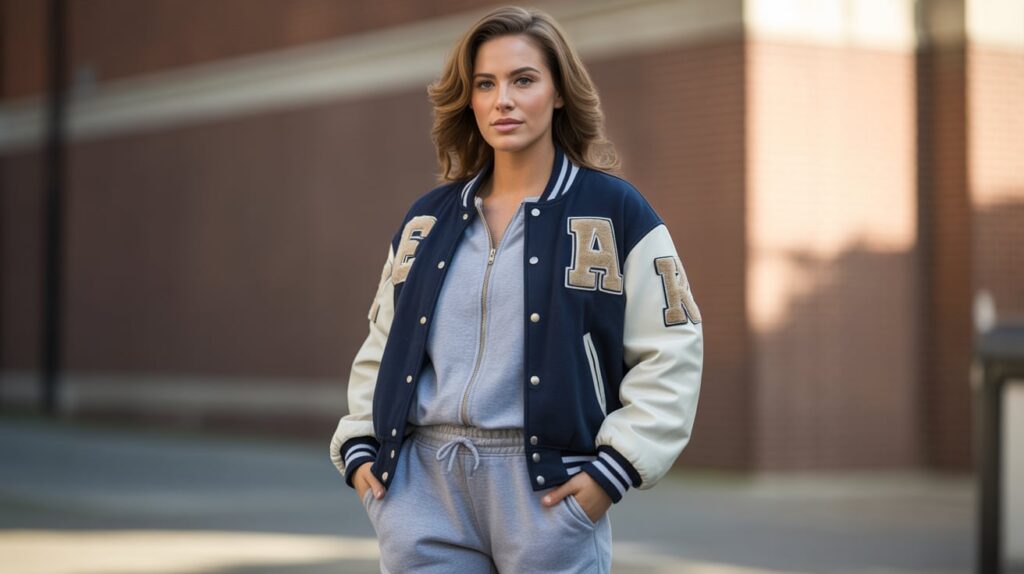 Joggers for Comfort with Varsity Jacket