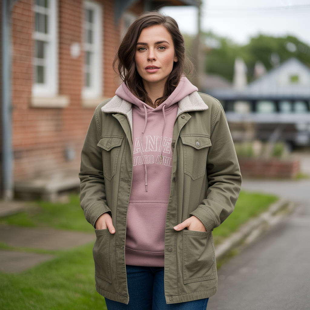 Layered Look with Hoodie and Barn Jacket