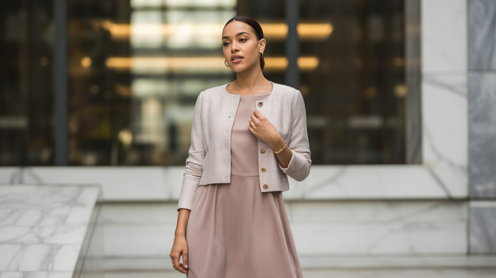 Midi Dress and Button-Up Cardigan