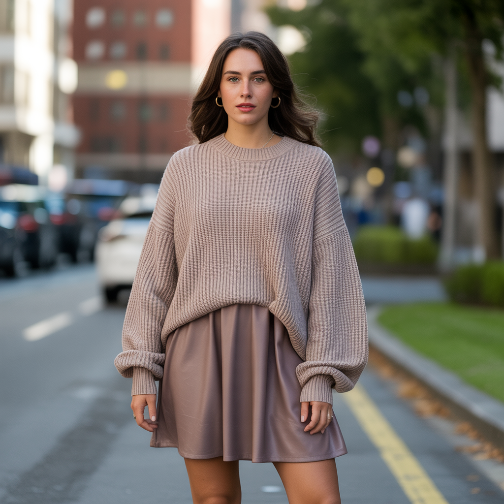 Oversized Sweater Over a Dress