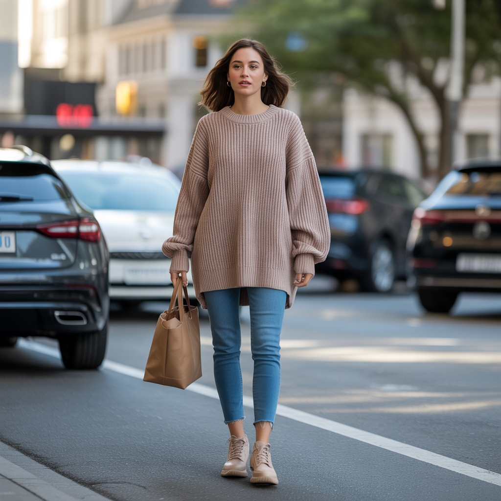Oversized Sweater with Skinny Jeans