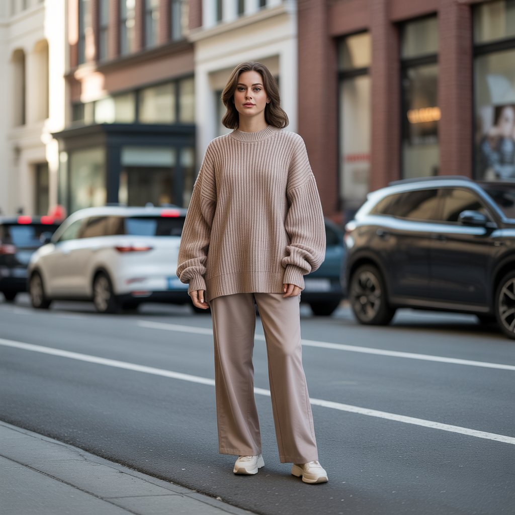 Oversized Sweater with Straight-Leg Pants