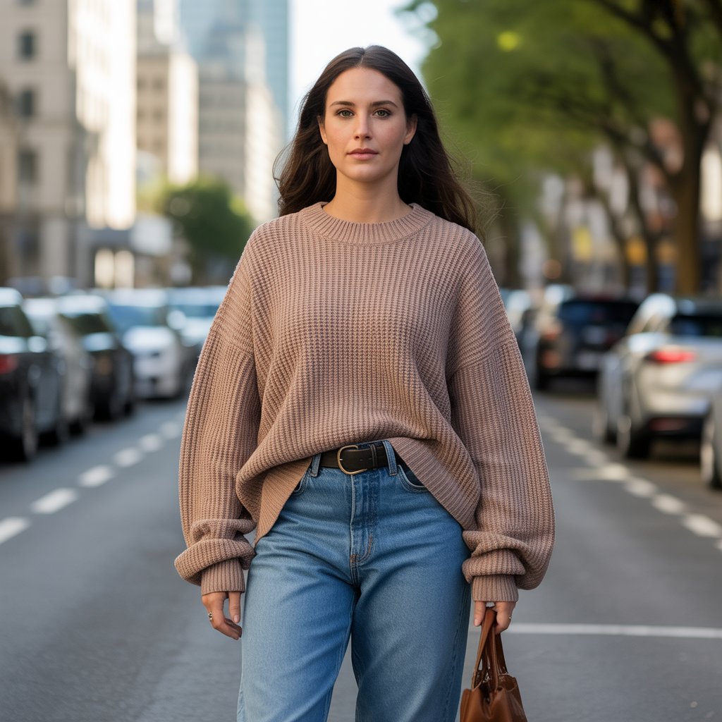 Oversized Sweater with a Belt