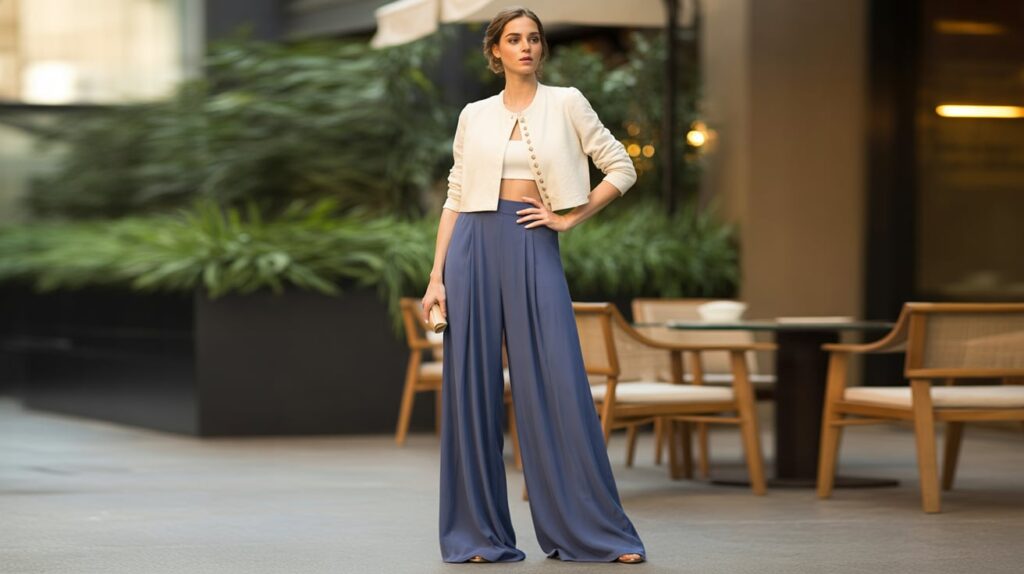 Palazzo Pants and Cropped Cardigan