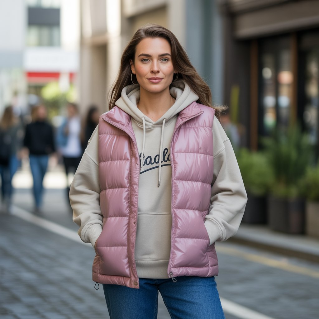 Puffer Vest and Hoodie Combo