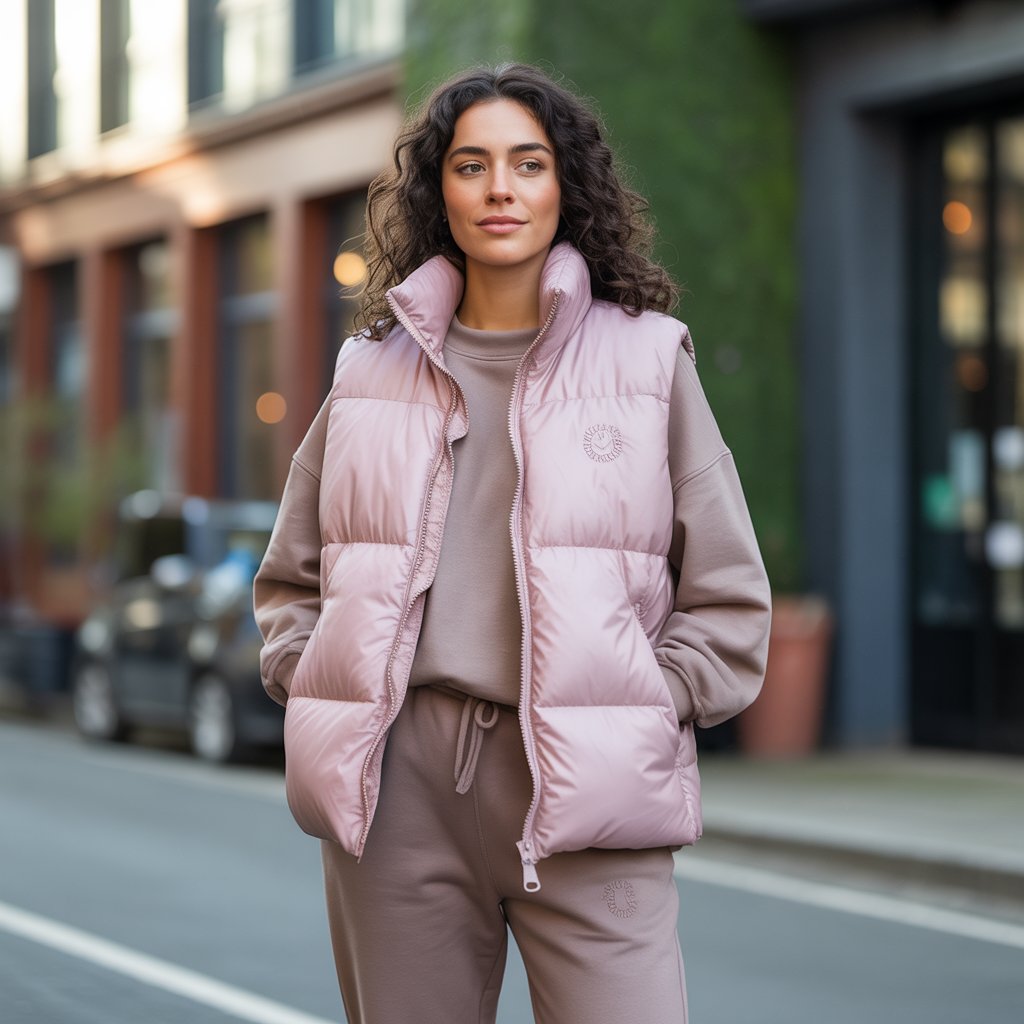 Puffer Vest and Sweatpants