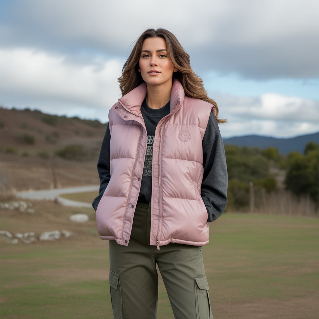 Puffer Vest with Cargo Pants