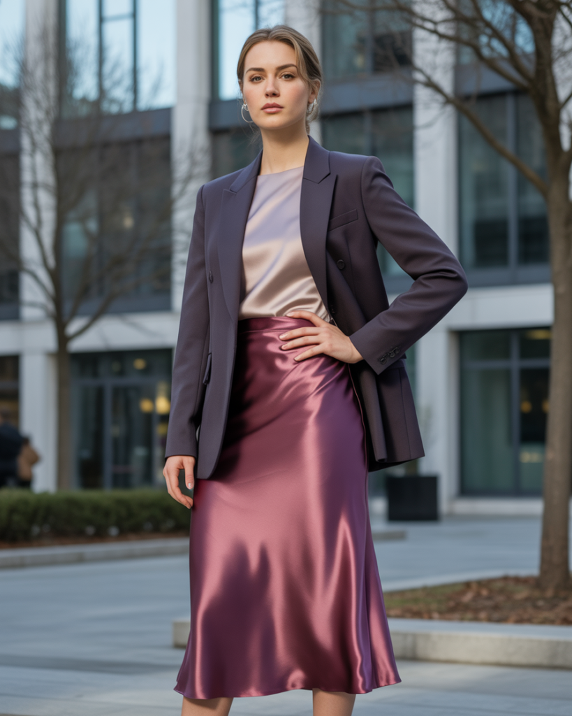 Satin Skirt and Blazer
