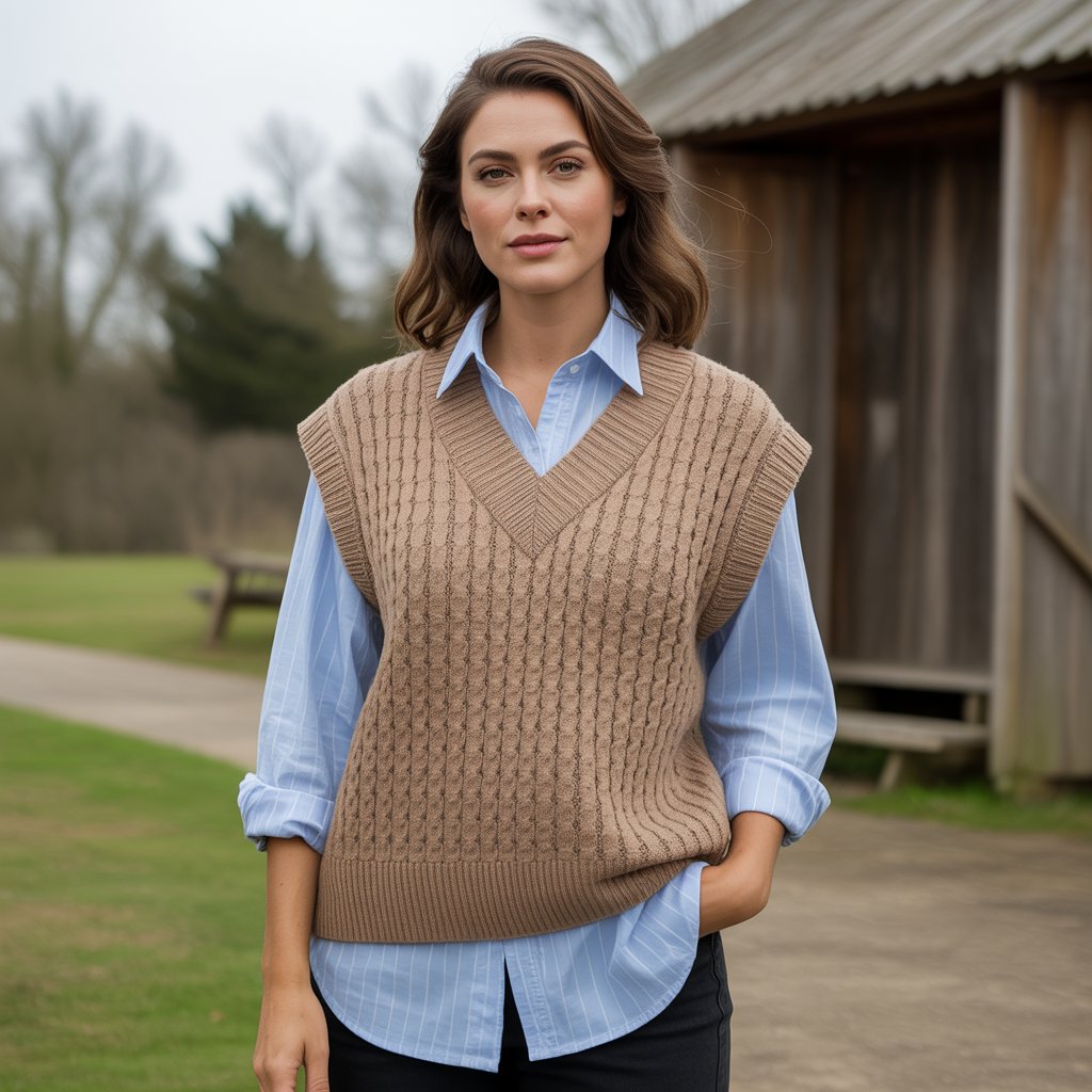 Sweater Vest over a Shirt