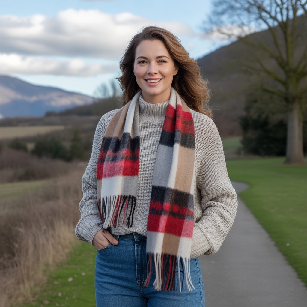 Sweater with a Statement Scarf