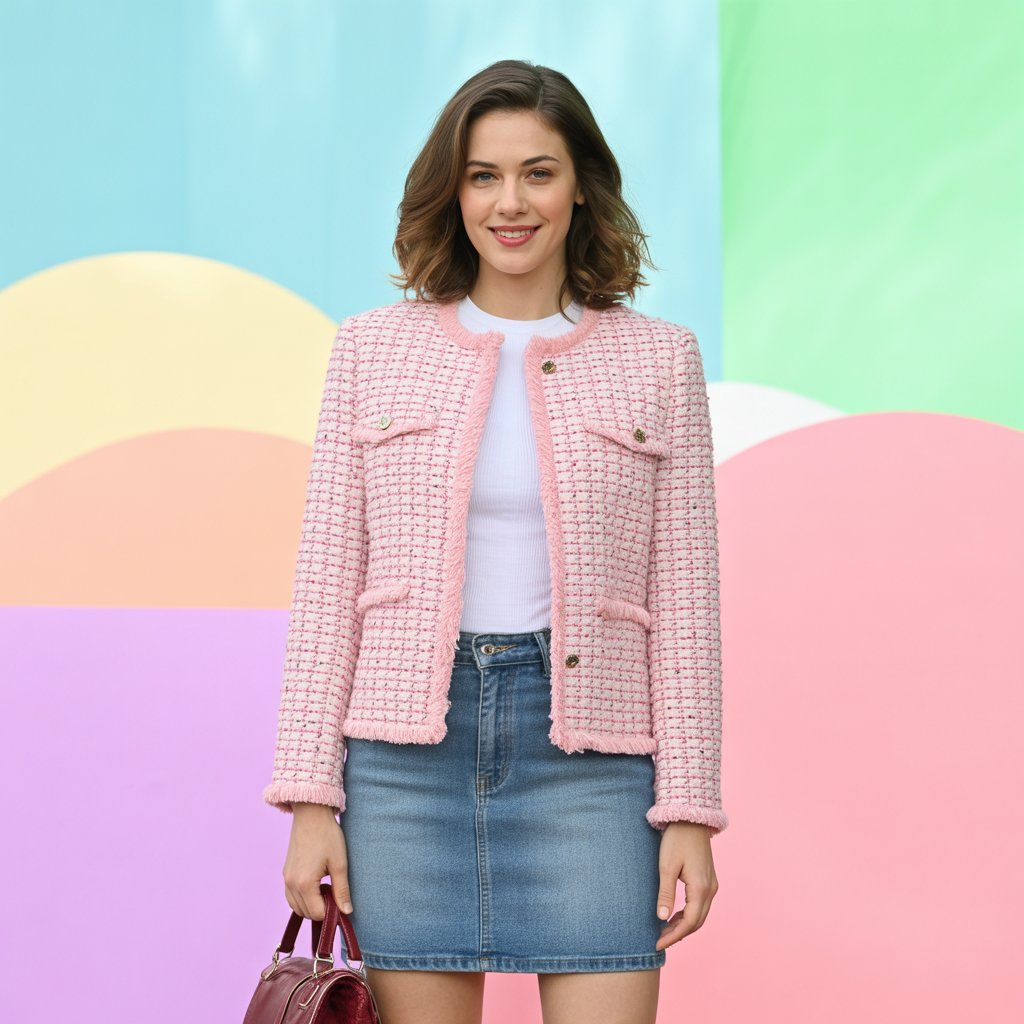 Tweed Jacket with a White Shirt and Trousers