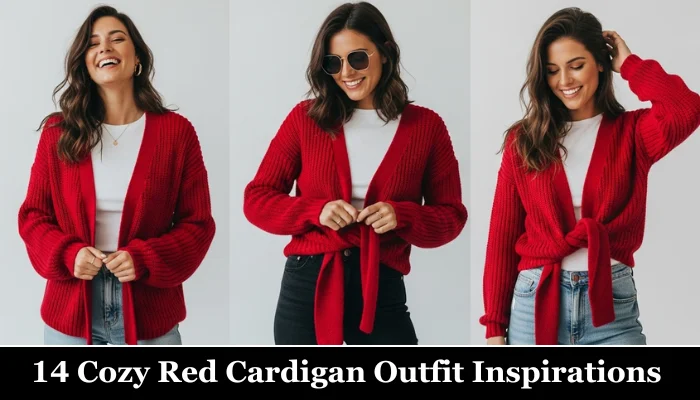 14 Gorgeous & Cozy Red Cardigan Outfit Inspirations