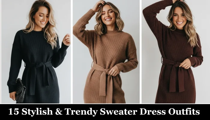 15 Stylish & Trendy Sweater Dress Outfits