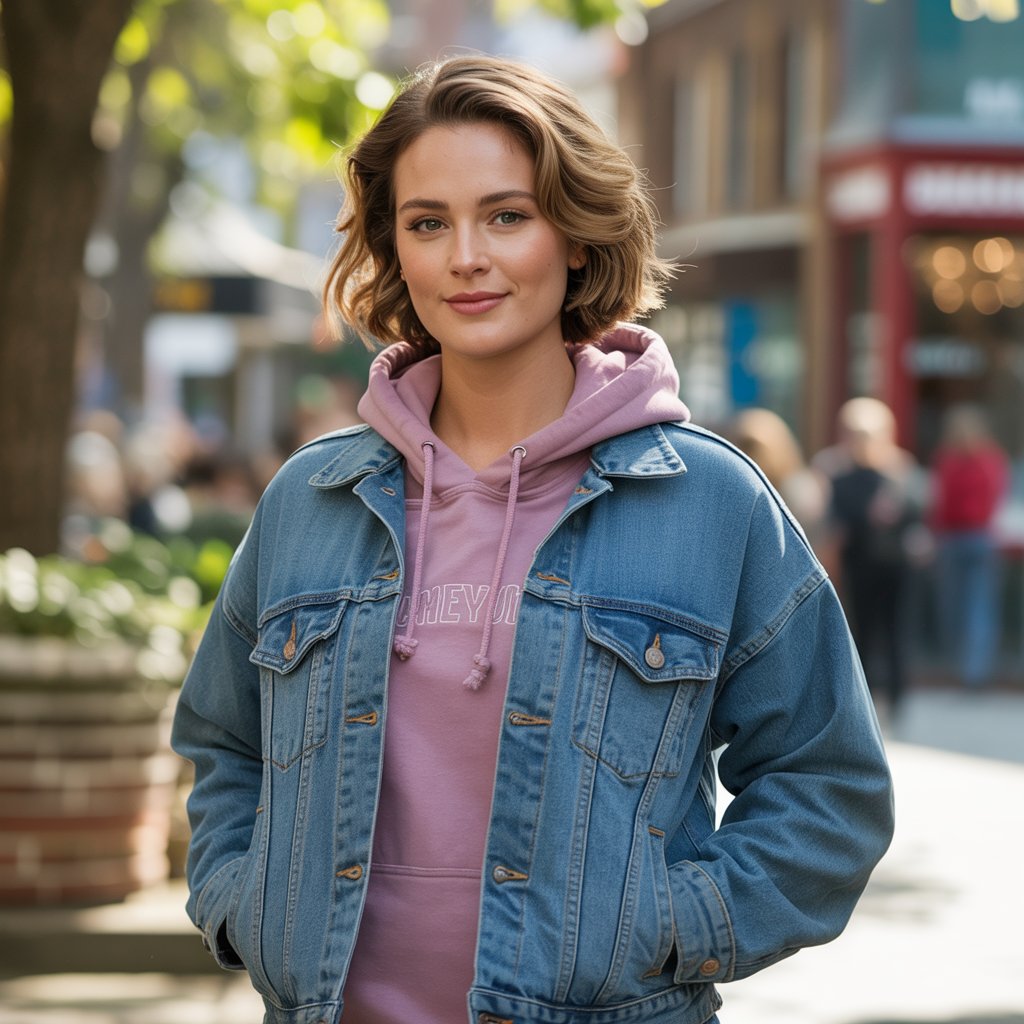 A Jean Jacket with a Hoodie