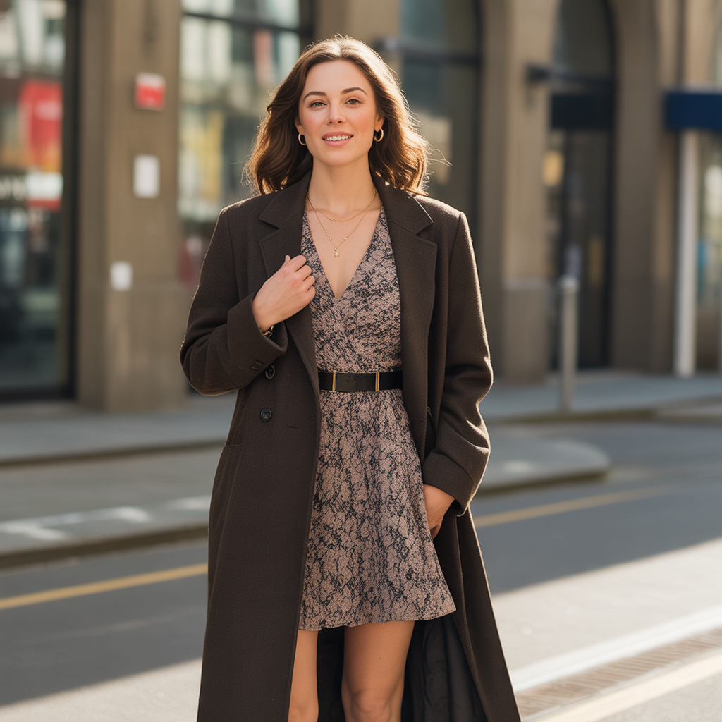 A Long Coat with a Dress