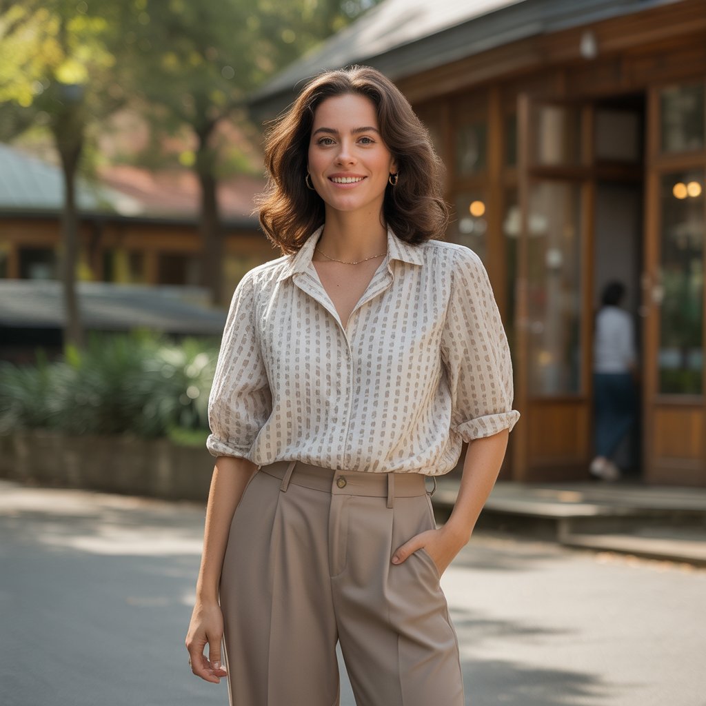 A Statement Blouse and Trousers