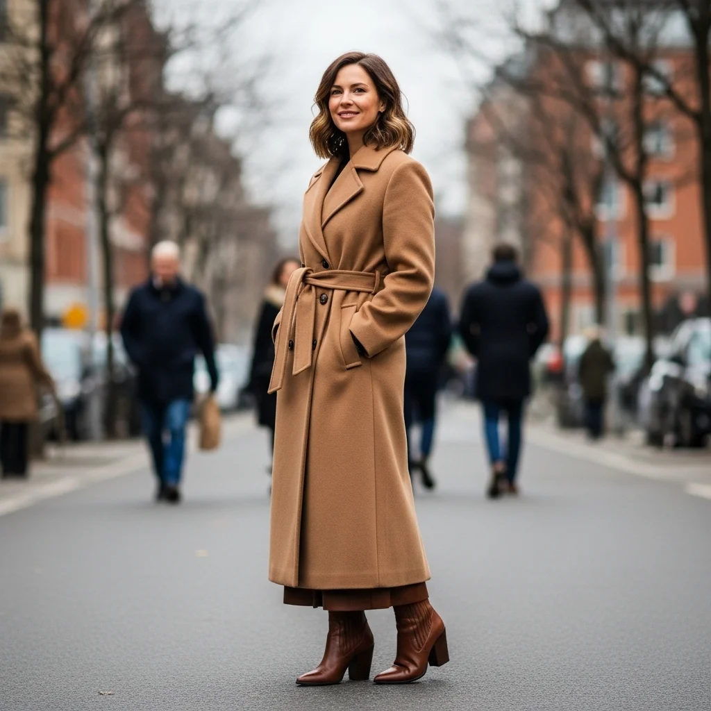Belted Coat and Ankle Boots