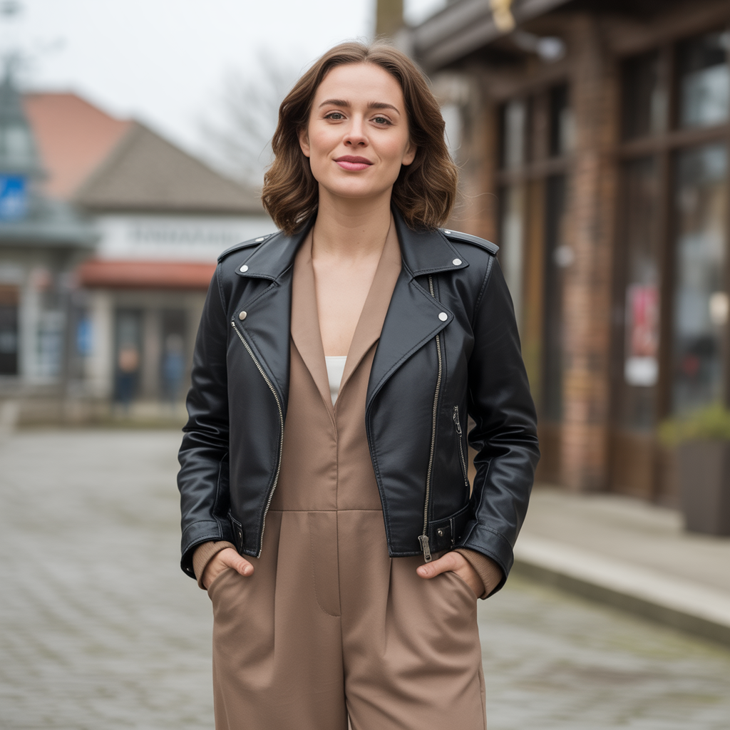 Biker Jacket with a Jumpsuit
