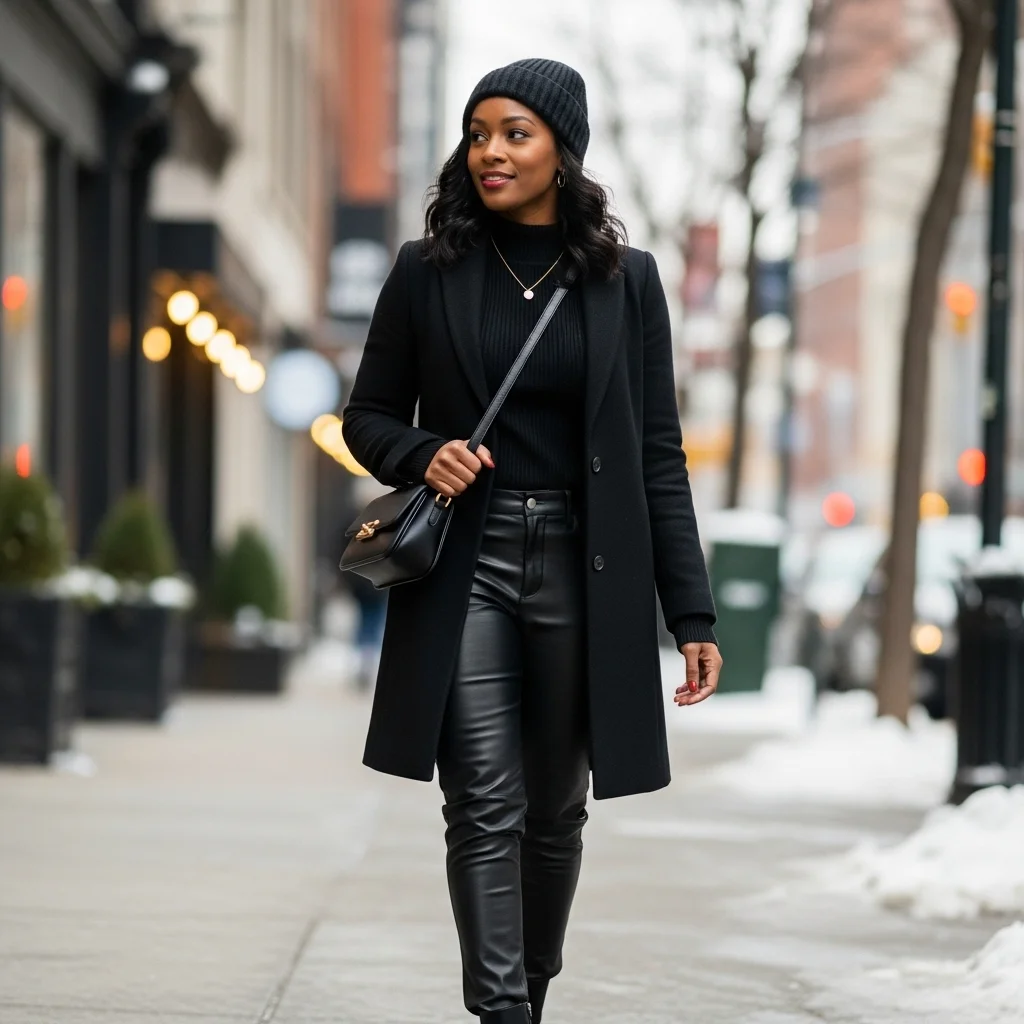 Chic All-Black Winter Outfit