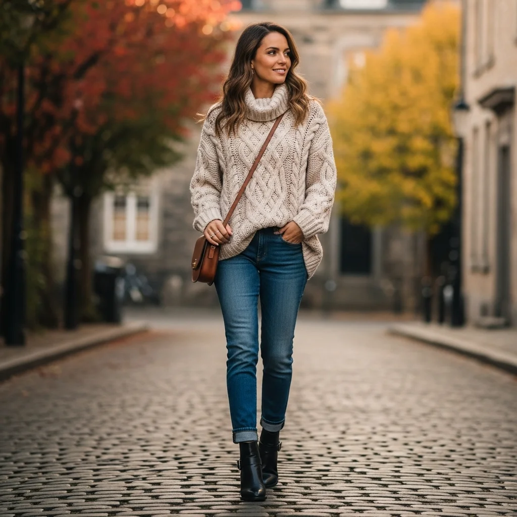 Chunky Knit and Ankle Boots