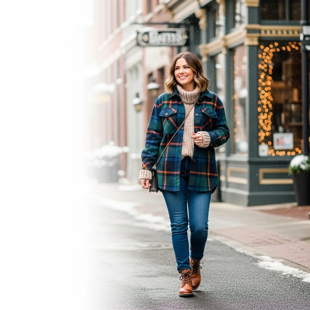 Chunky Knit and a Plaid Shacket