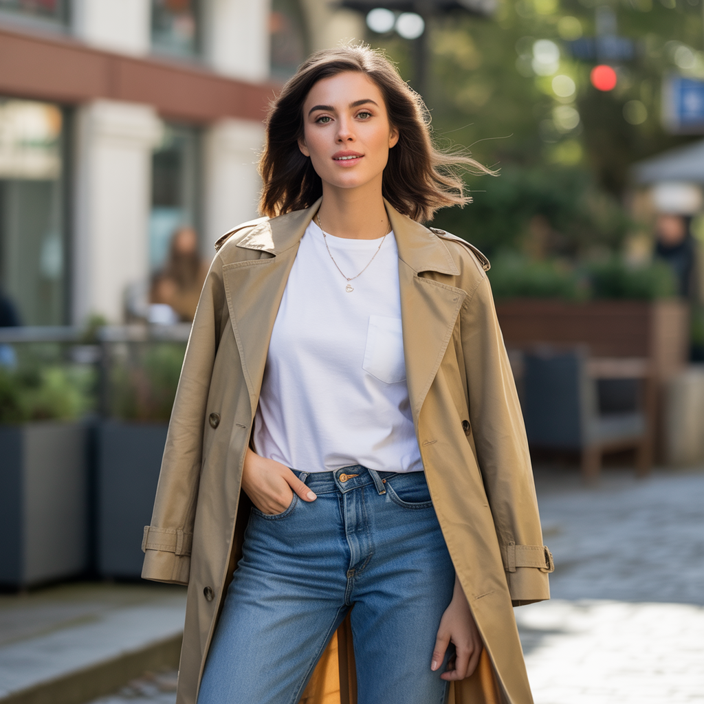 Classic Look with Jeans and a White T-shirt
