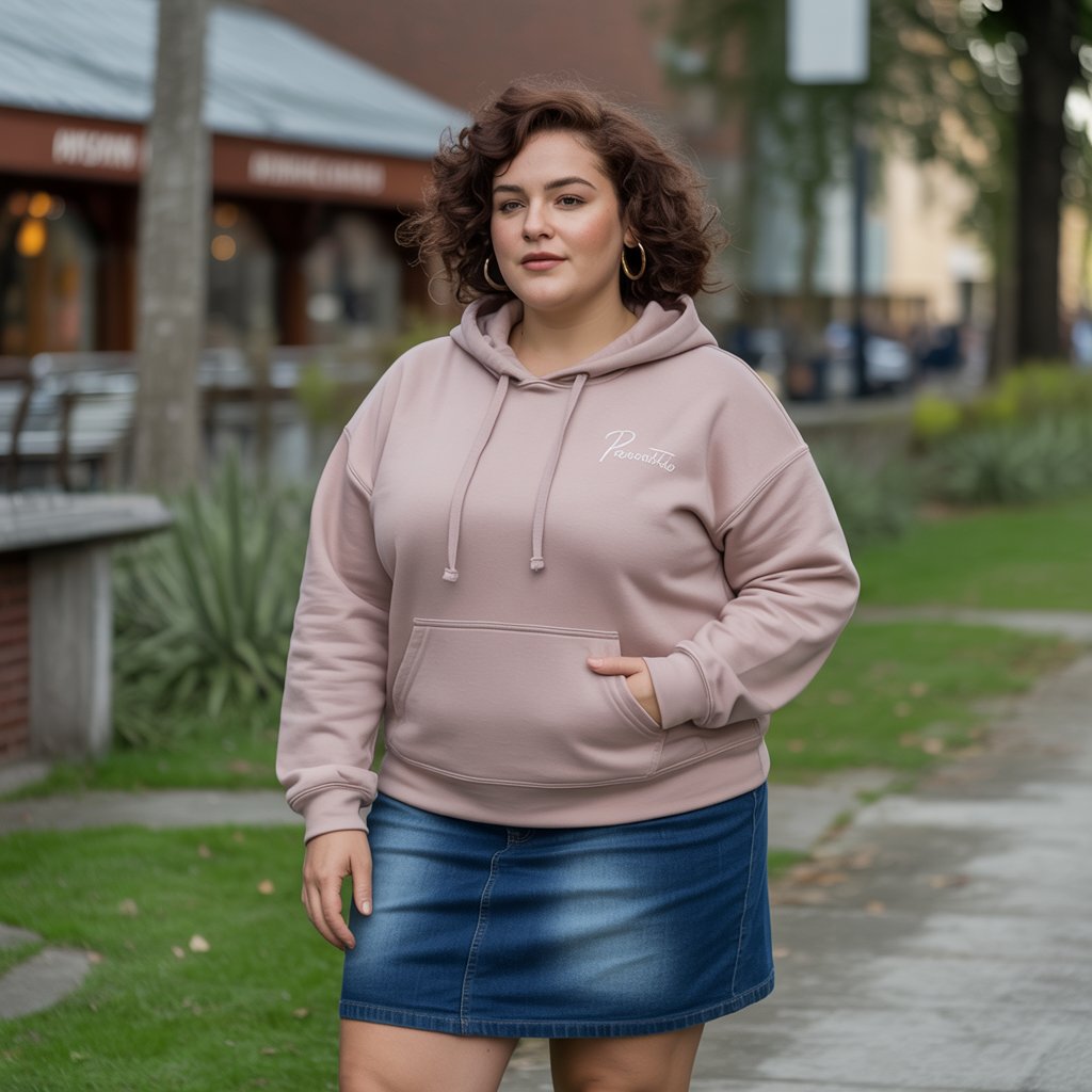 Cozy Hoodie and a Denim Skirt