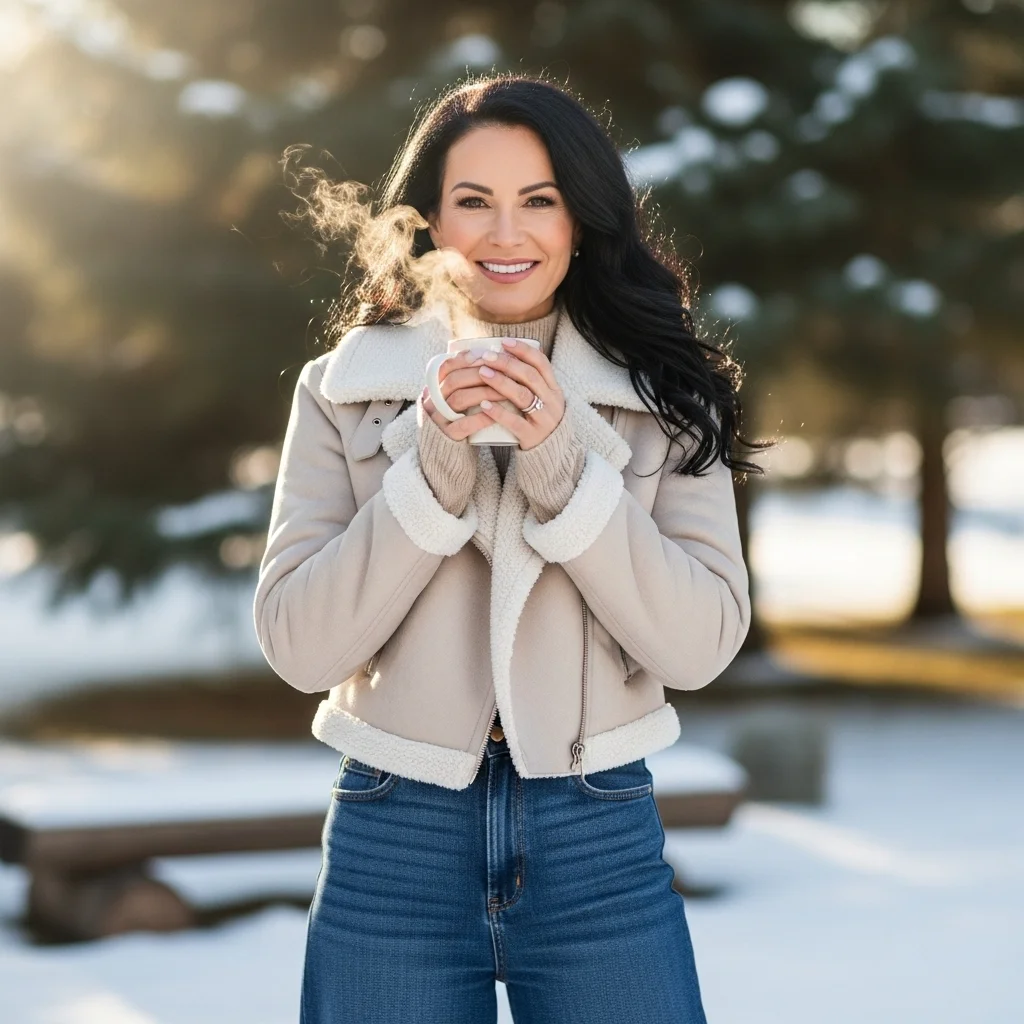 Cropped Jacket With High-Waisted Pants