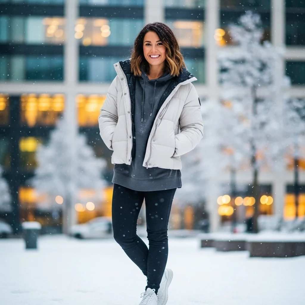 Hoodie and Puffer Jacket Combo