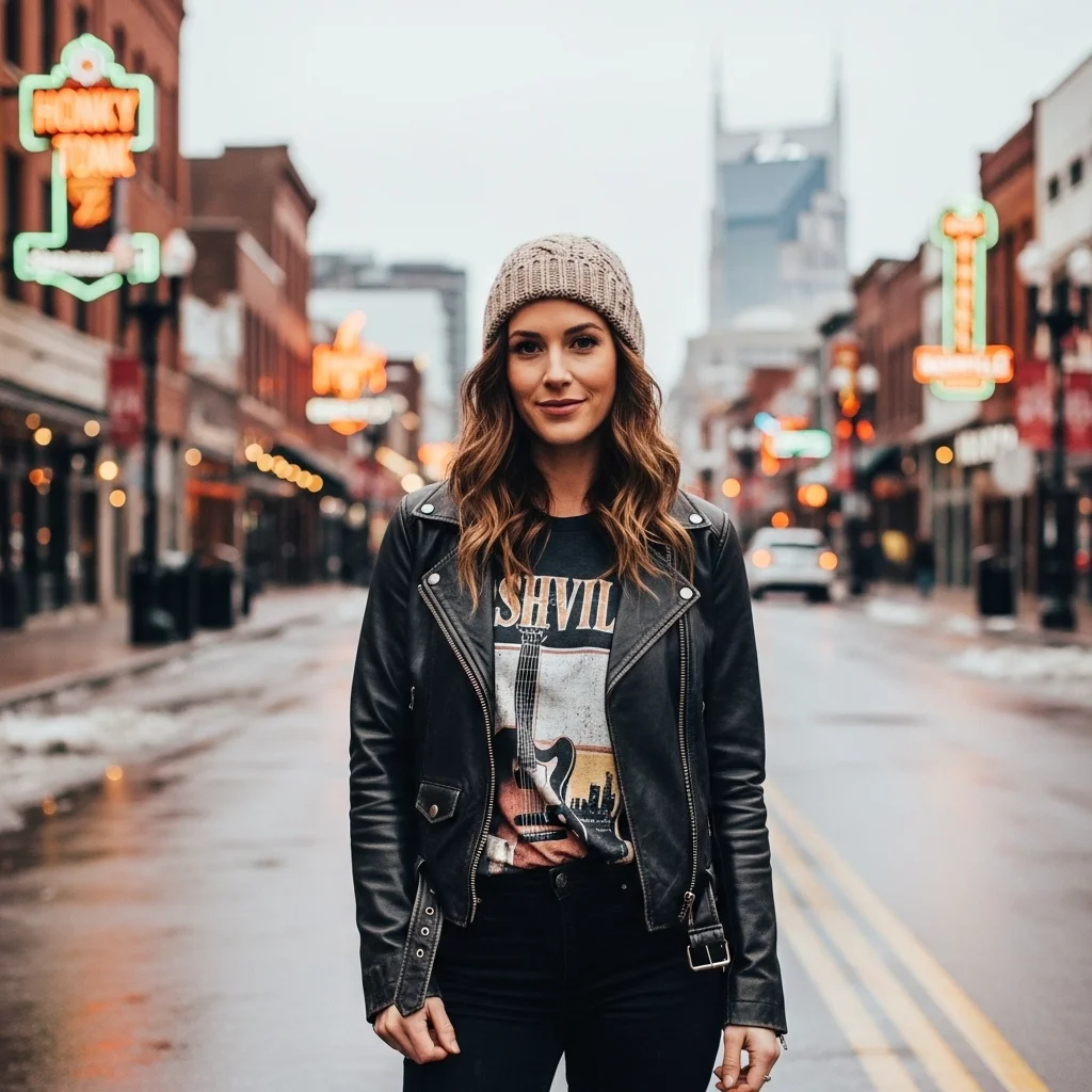 Leather Jacket and a Graphic Tee