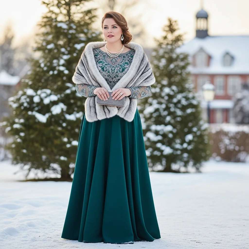 Long Skirt and a Fancy Top for Winter Wedding