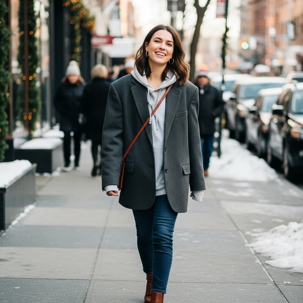 Oversized Blazer with a Hoodie
