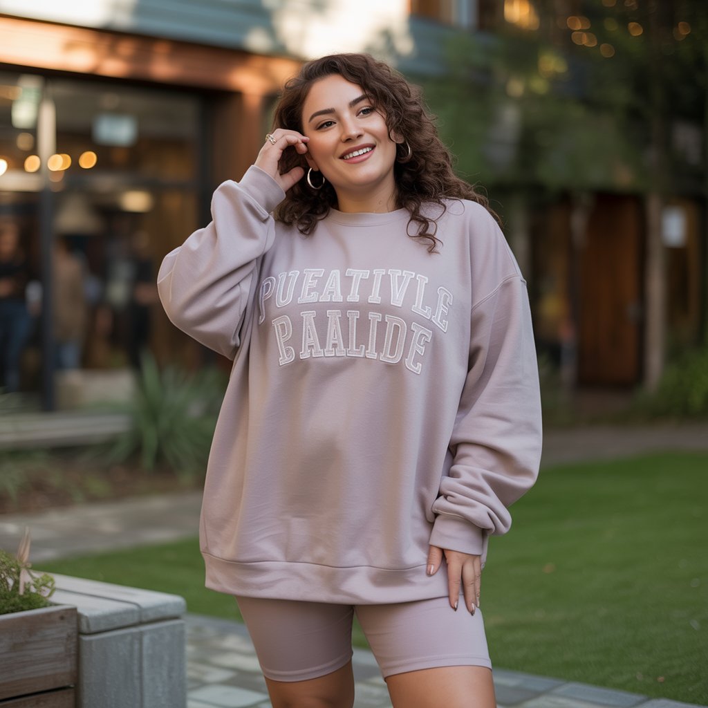 Oversized Sweatshirt with Biker Shorts